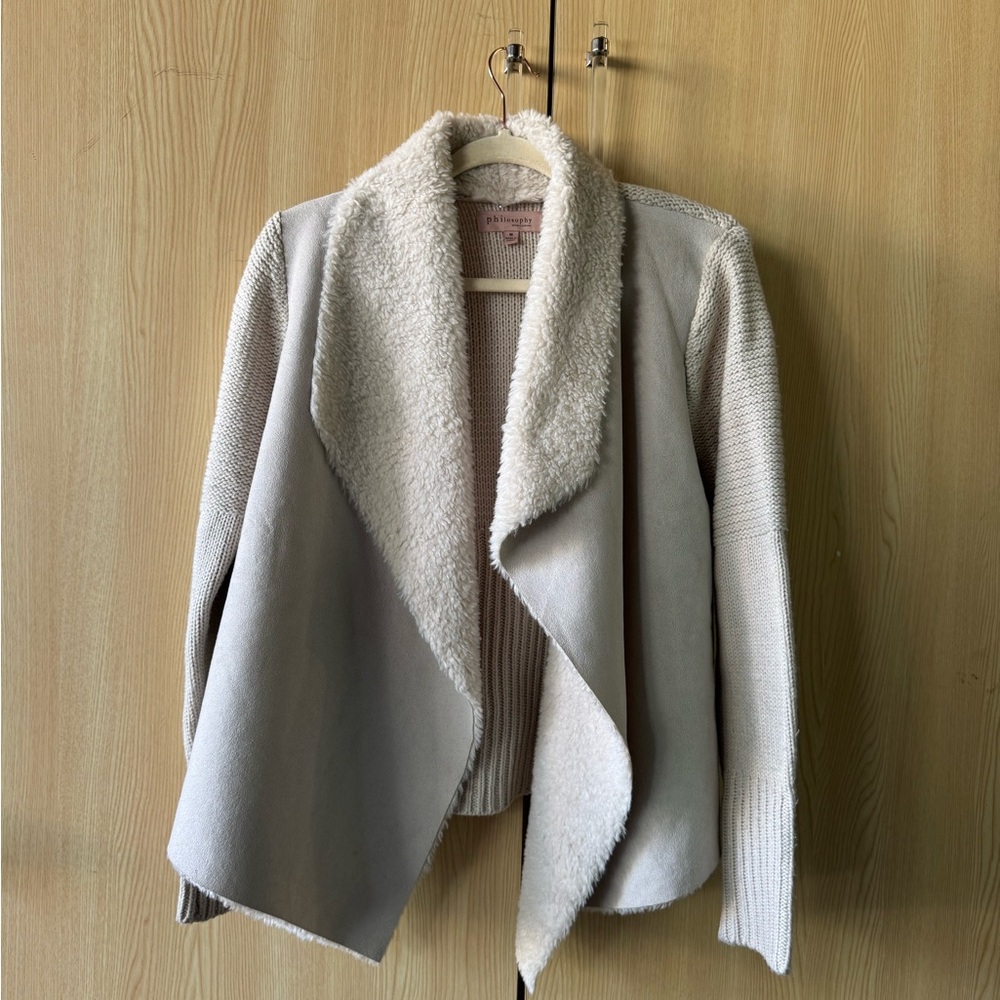 Philosophy Cream Teddy Jacket Cozy Chic Outerwear